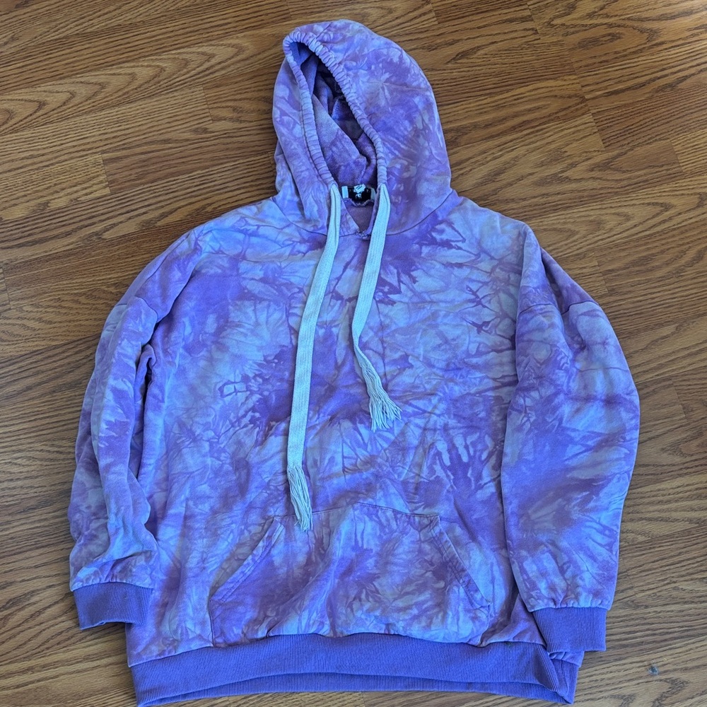 Urban Daizy purple tie-dye hoodie - damaged